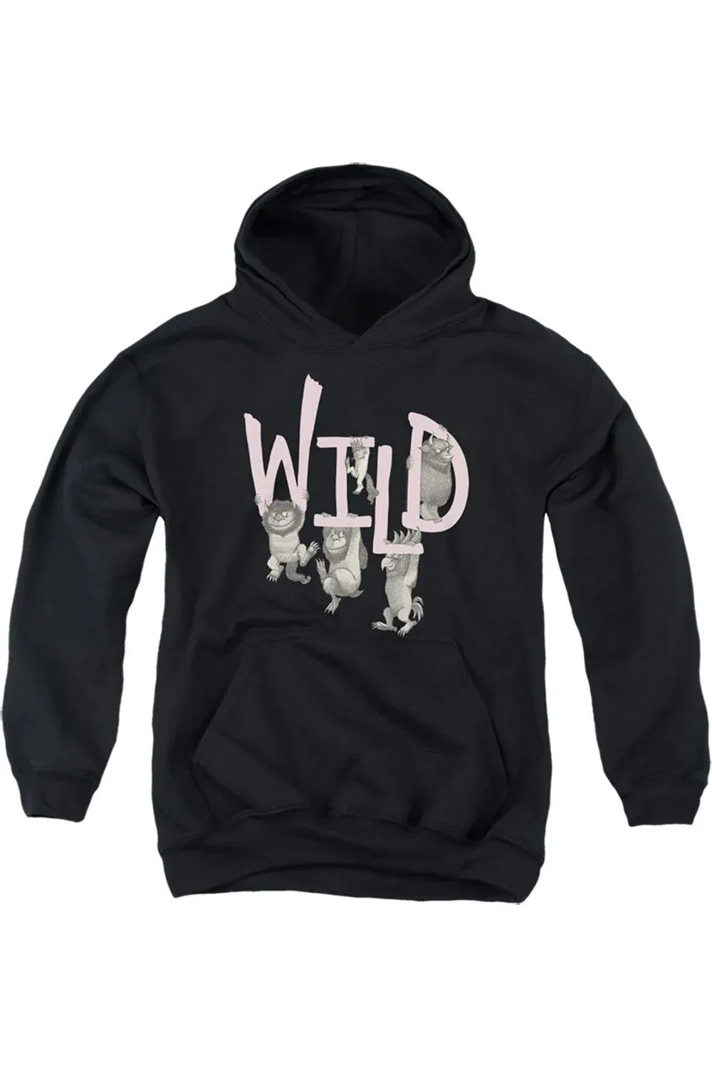 Детское худи с капюшоном с принтом Where The Wild Things Are Wild Youth Gildan, черный