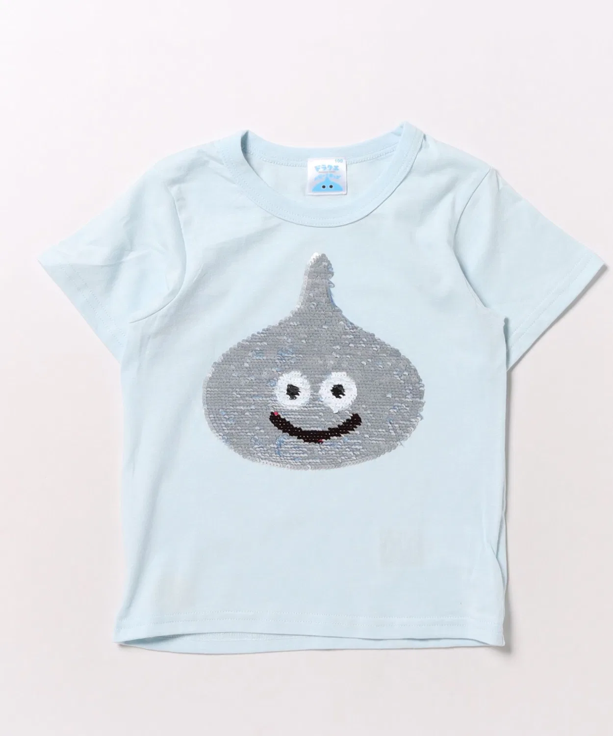 Детская футболка с принтом Slime, с пайетками Dragon Quest Baby & Kids, Charcoal Grey — фото 4
