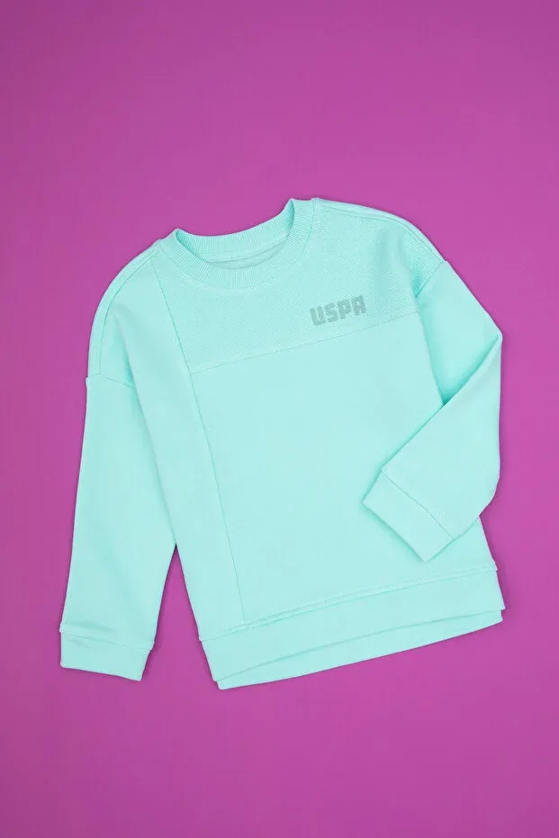 Детское для девочек свитшот с длинным рукавом U.S. Polo Assn., Mint — фото 2