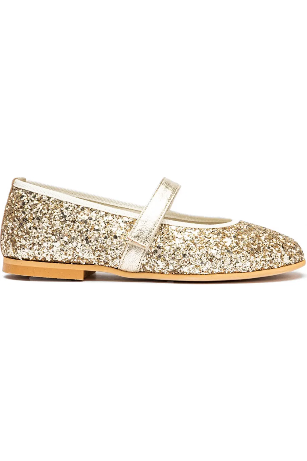 Детские туфли мэри-джейн с блестками Childrenchic, Gold — фото 2