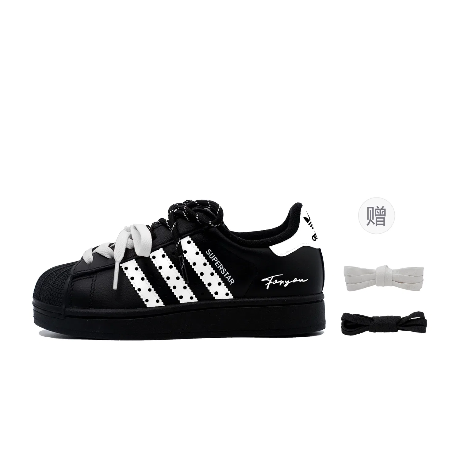 Детские кеды с принтом Adidas Originals Superstar 2, Black