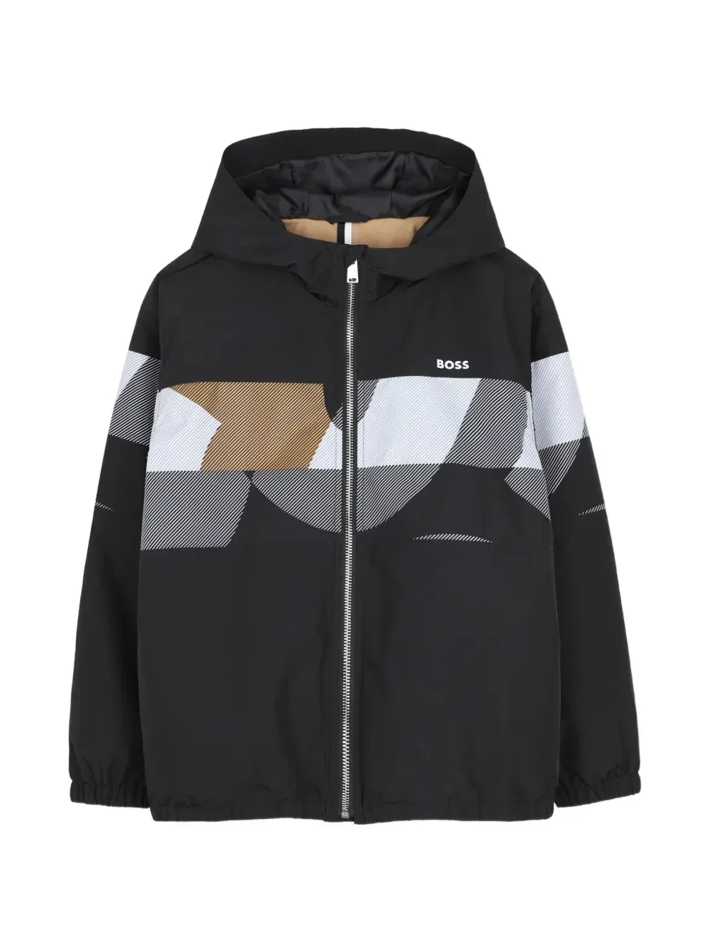 Куртка с капюшоном и логотипом Boss Kidswear, черный