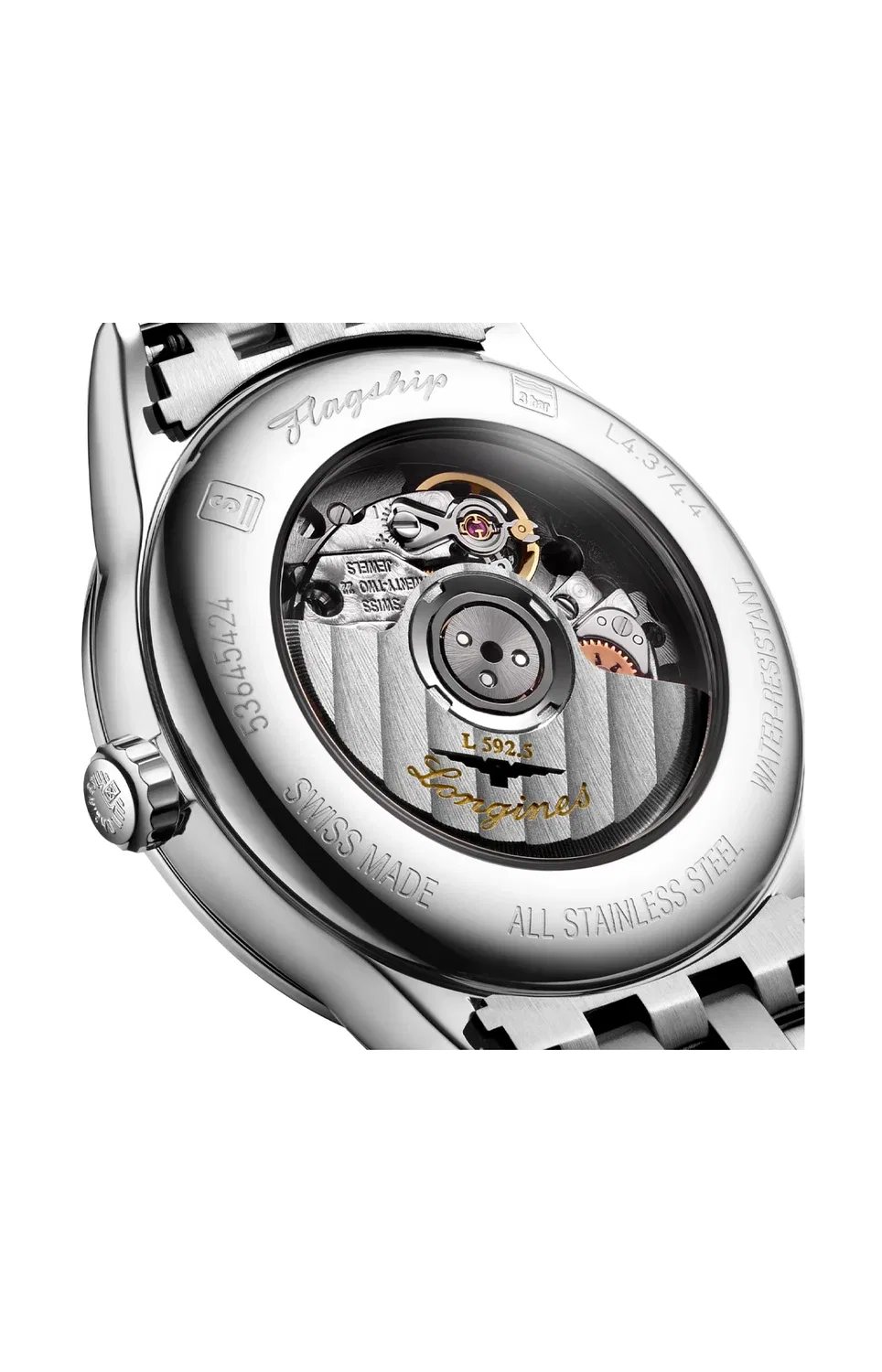 Флагманская классика - L4.374.4.88.6 LONGINES, серебряный — фото 3