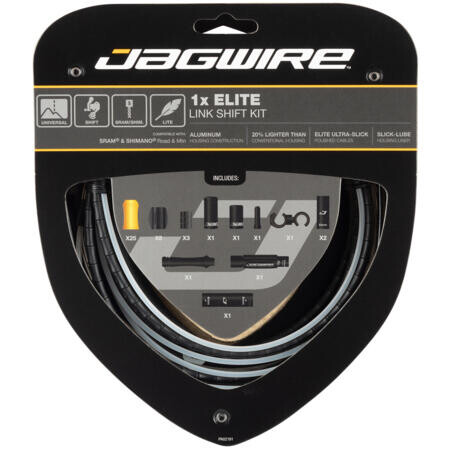 

Комплект тросов переключения передач Jagwire 1X Elite, черный / черный / черный