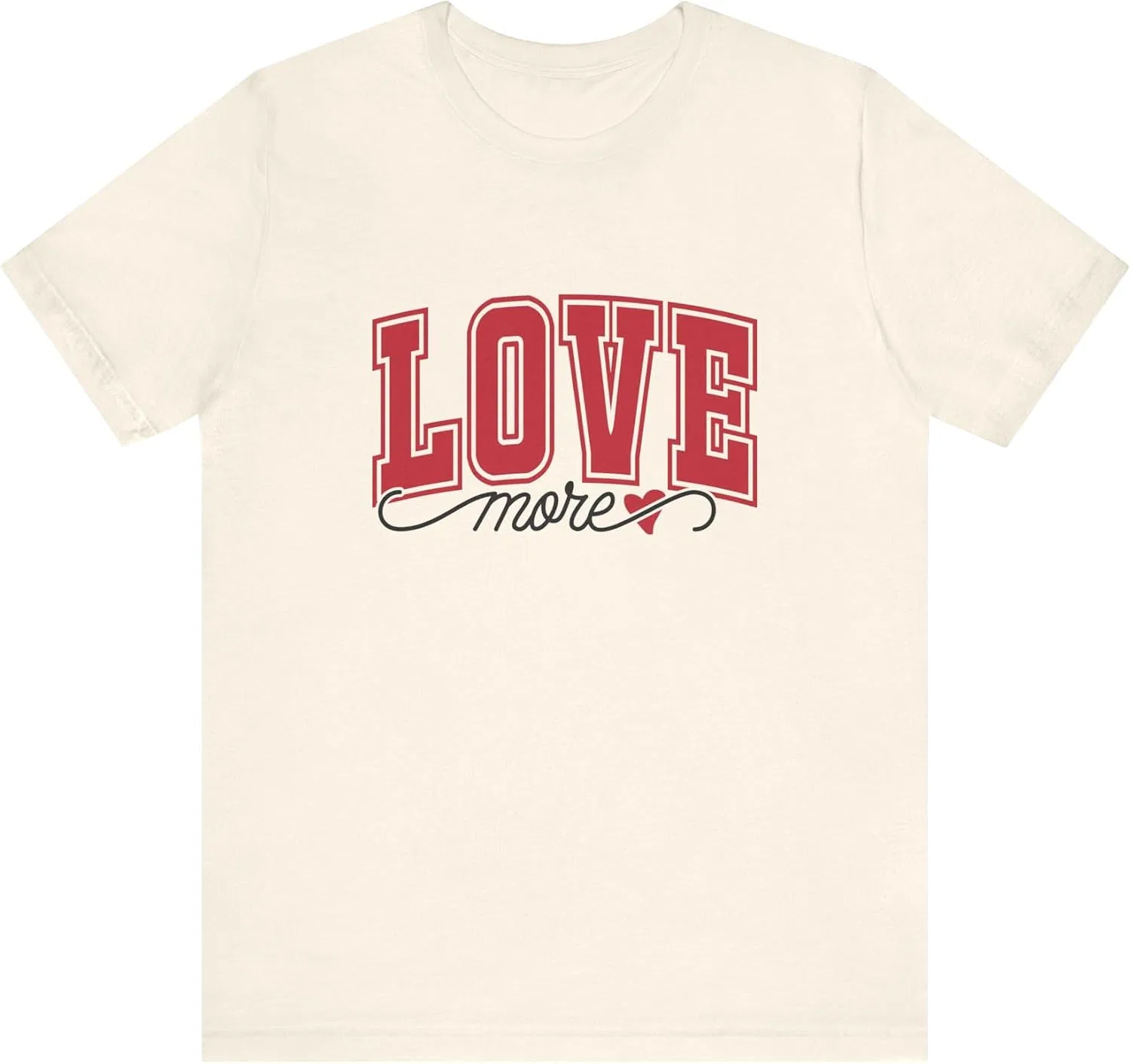 Футболка с принтом Love More Bella Canvas 3001, Natural