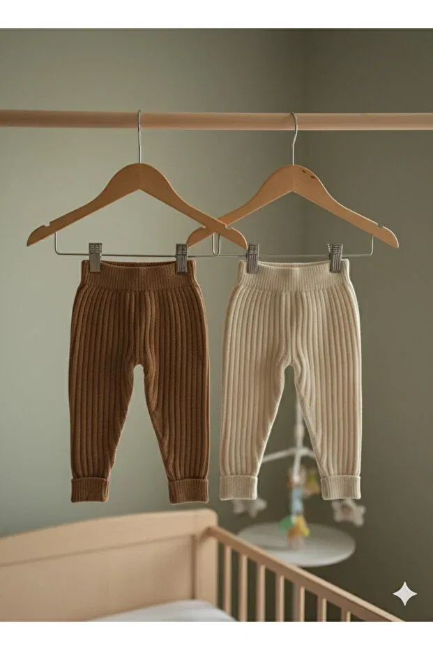 Детские леггинсы для девочек хлопковые Basics Nimini Kids, Coffee-Ecru