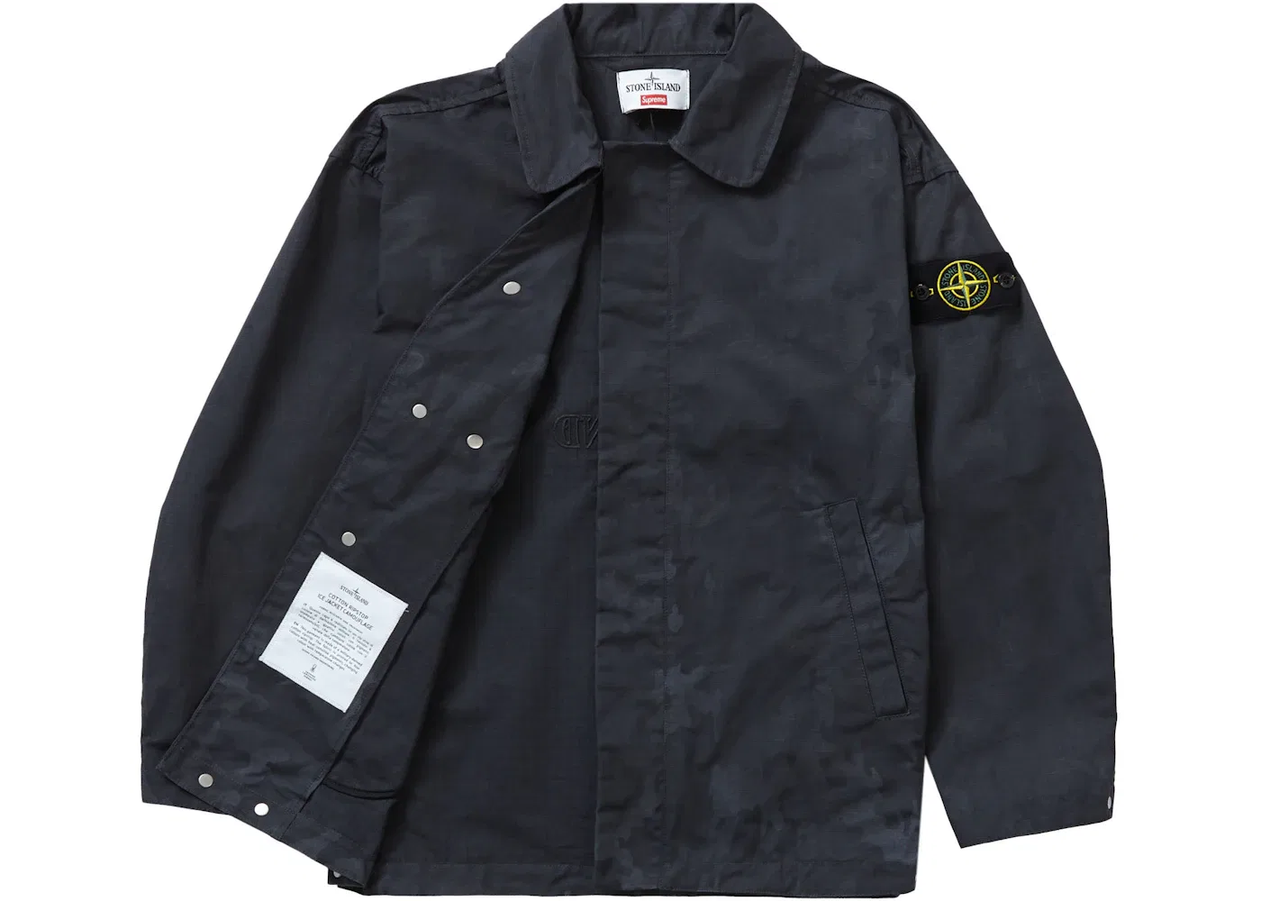 Мужская куртка с реактивным камуфляжным принтом Supreme Stone Island Jacket, Black — фото 2