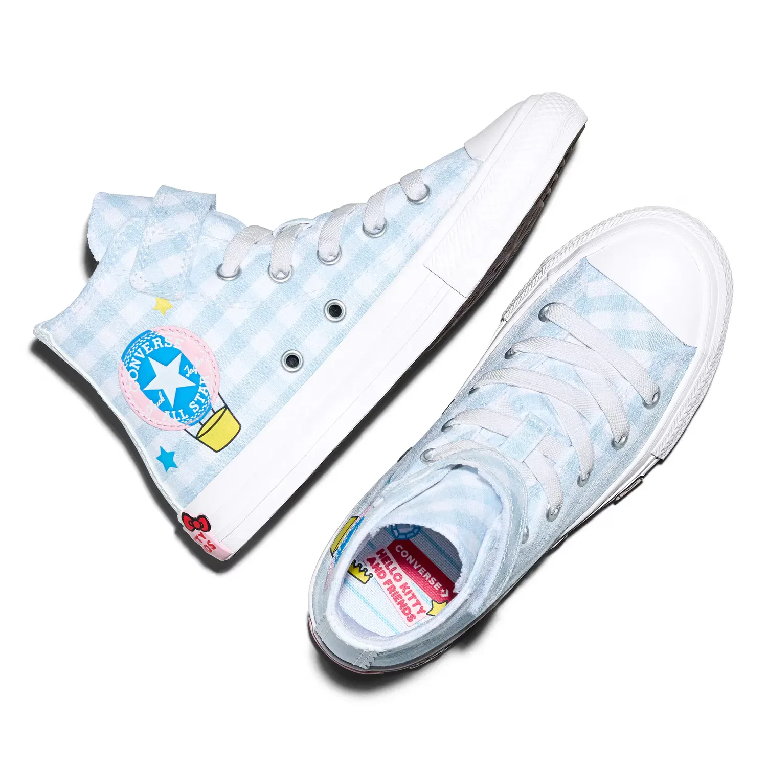 Детские кеды для мальчиков с принтом Chuck Taylor All Star 1V Hello Kitty Converse, Azul Blanco — фото 4