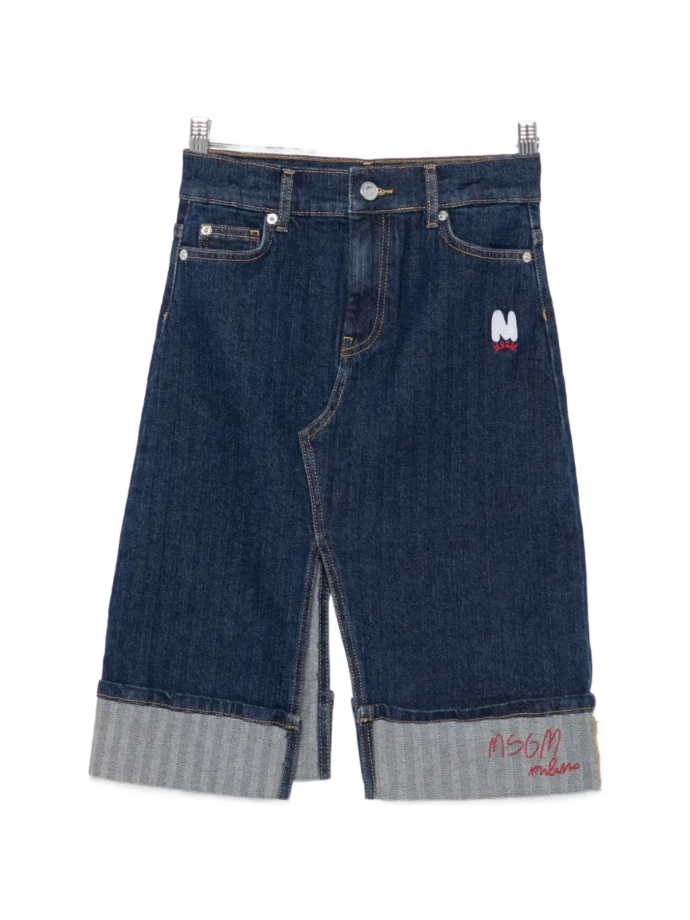 Юбка с вышивкой логотипа Msgm Kids, синий