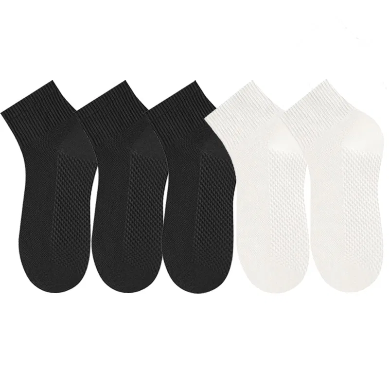 Детские носки укороченные набор 5 пар DUSHILIREN, Black 3+Ecru 2