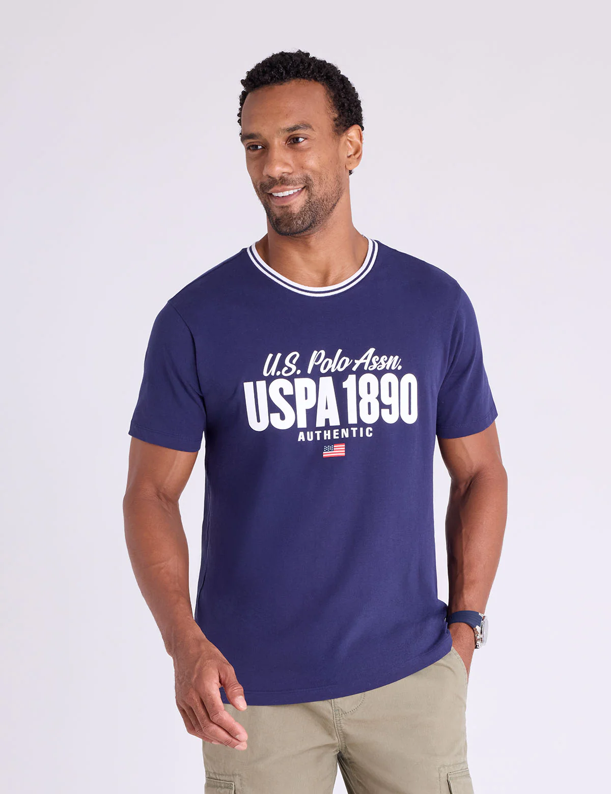 

Футболка U.S. Polo Assn Script Wordmark Graphic, темно-синий