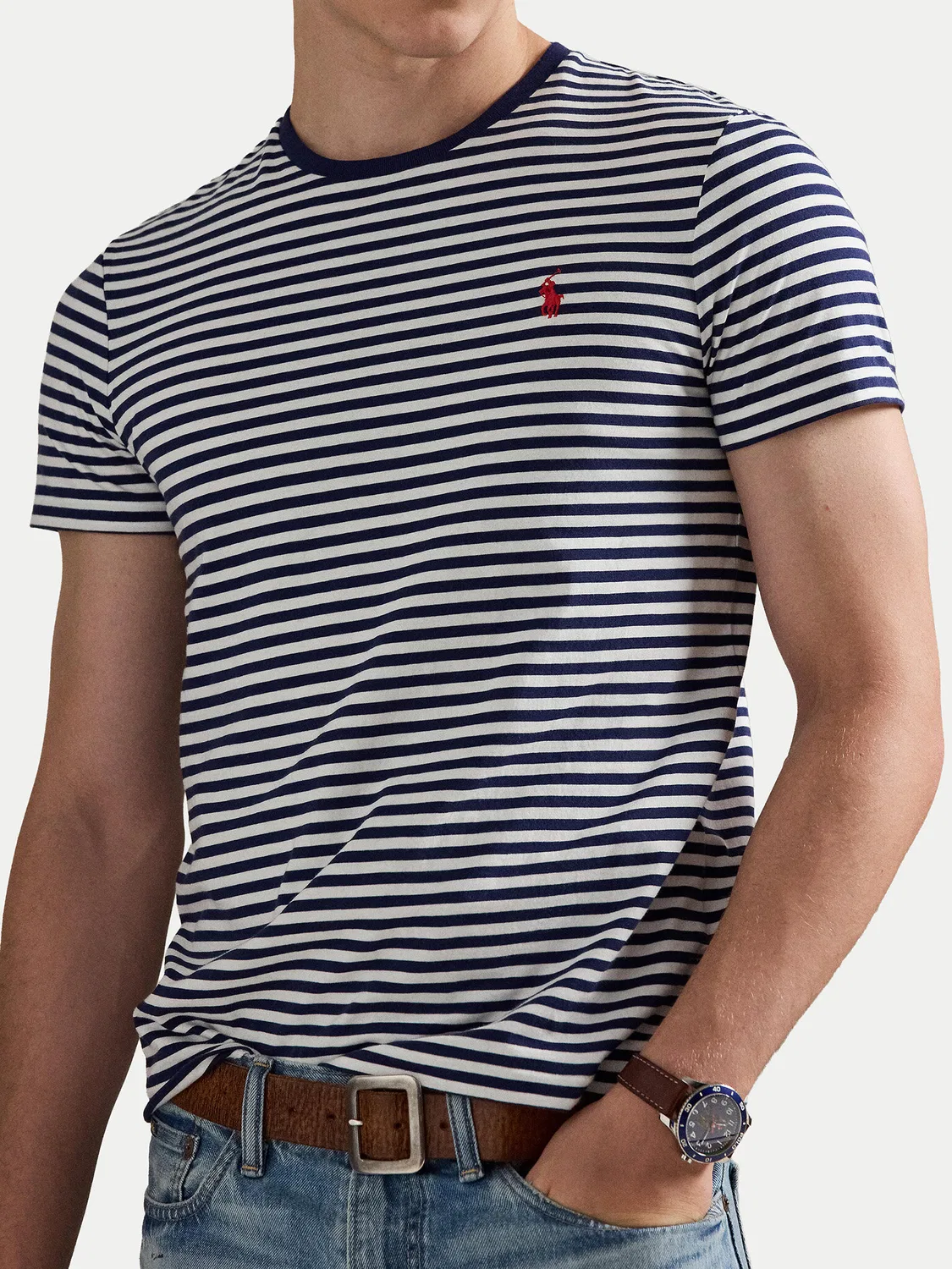 Мужская футболка стандартного кроя Polo Ralph Lauren, темно-синий — фото 4