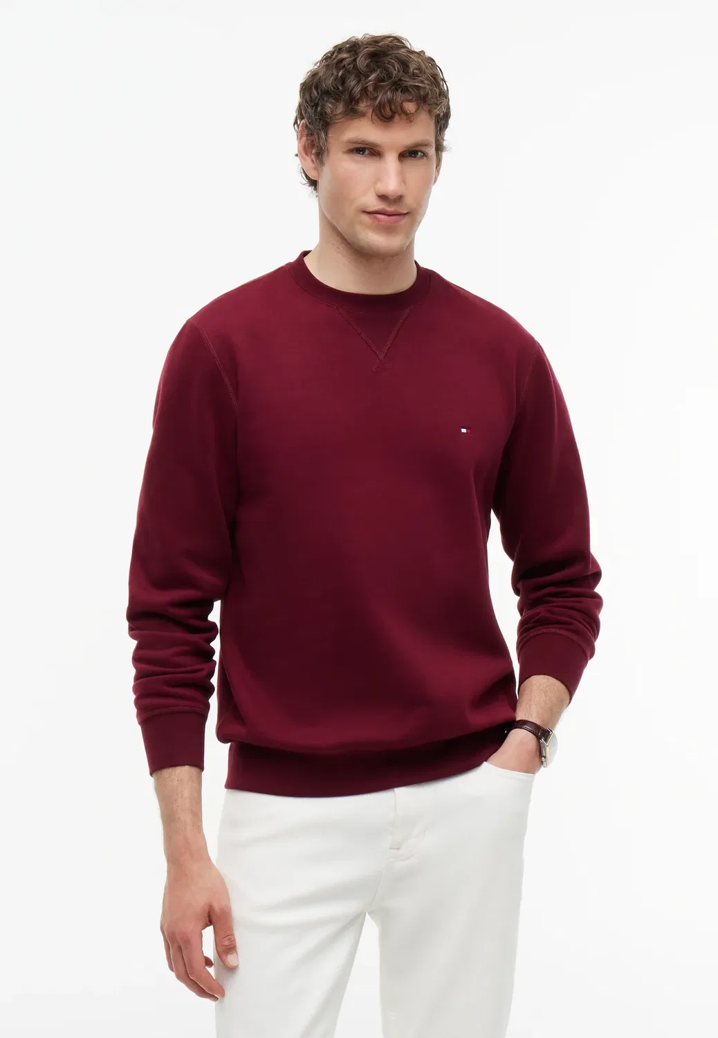 Сезонная толстовка с круглым вырезом Tommy Hilfiger, Burgundy