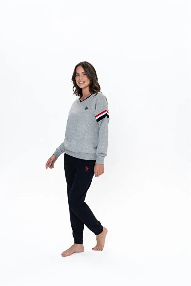 Женский комплект пижам с длинным рукавом U.S. Polo Assn., Gray — фото 3