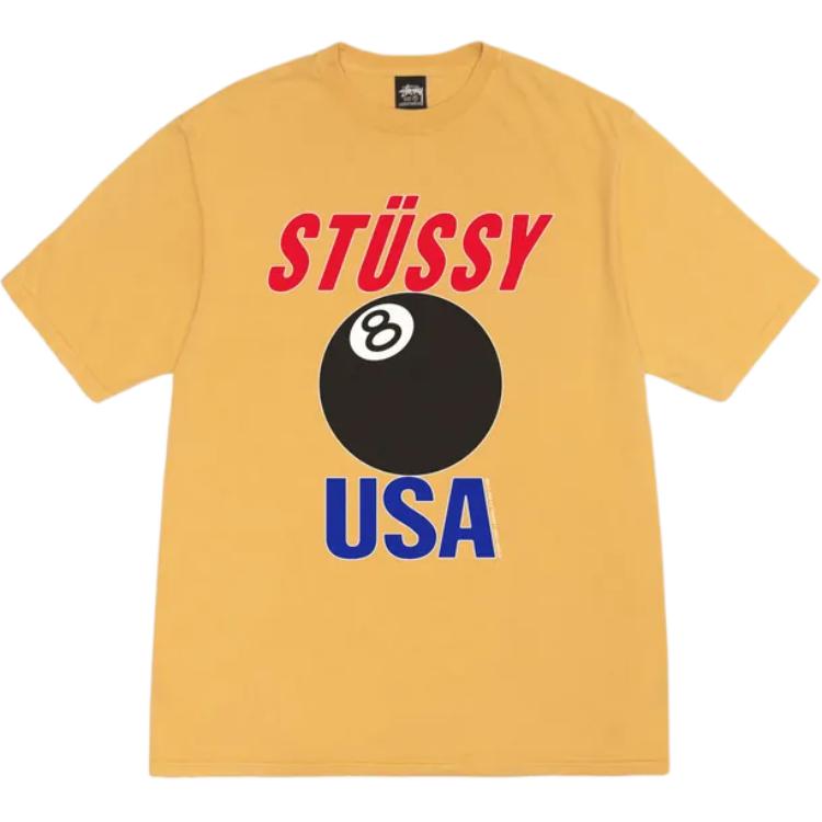 Футболка Stussy с пигментной окраской, желтая — фото 2
