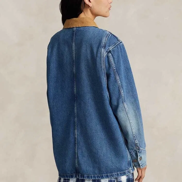 Женская джинсовая куртка свободного кроя Polo Ralph Lauren, Indigo — фото 4