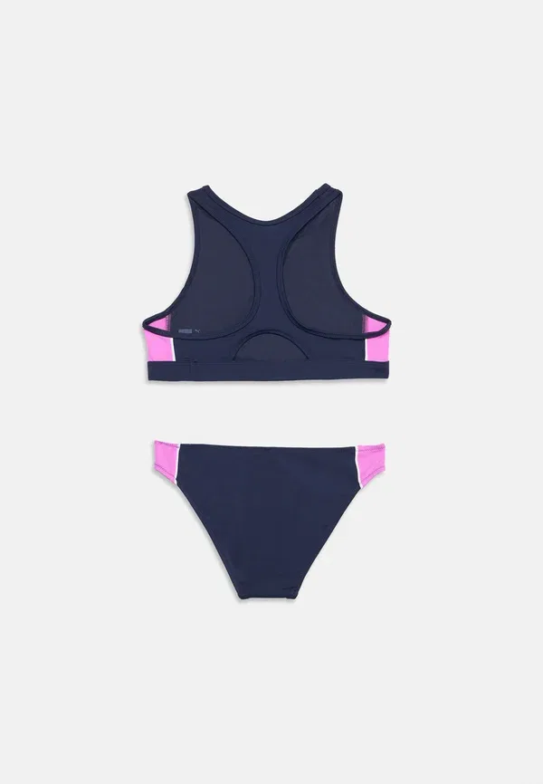 Купальный комплект из полиэстера и эластана Swim girls set - bikini Puma, Navy, Electric Orchid, темно-синий — фото 2