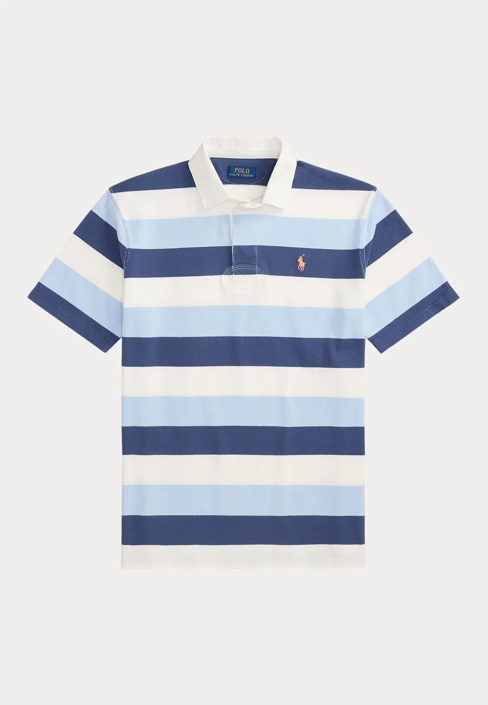 Классическая рубашка-поло с коротким рукавом для регби Polo Ralph Lauren, Office Blue Multi — фото 4
