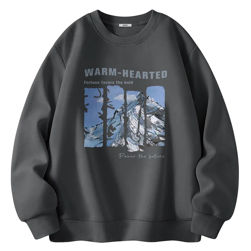 Детский свитшот с принтом Frozen Snow Mountains MINISO, Dark Gray