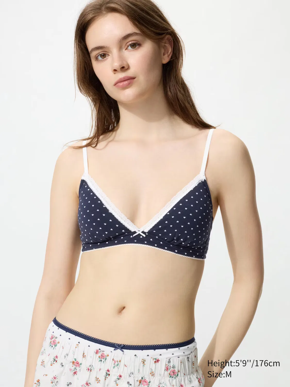 Бюстгальтер Uniqlo, хлопковый, темно-синий
