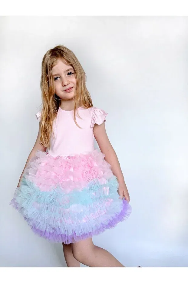 Детское платье для девочек с коротким рукавом Linola Baby Kids, Pink