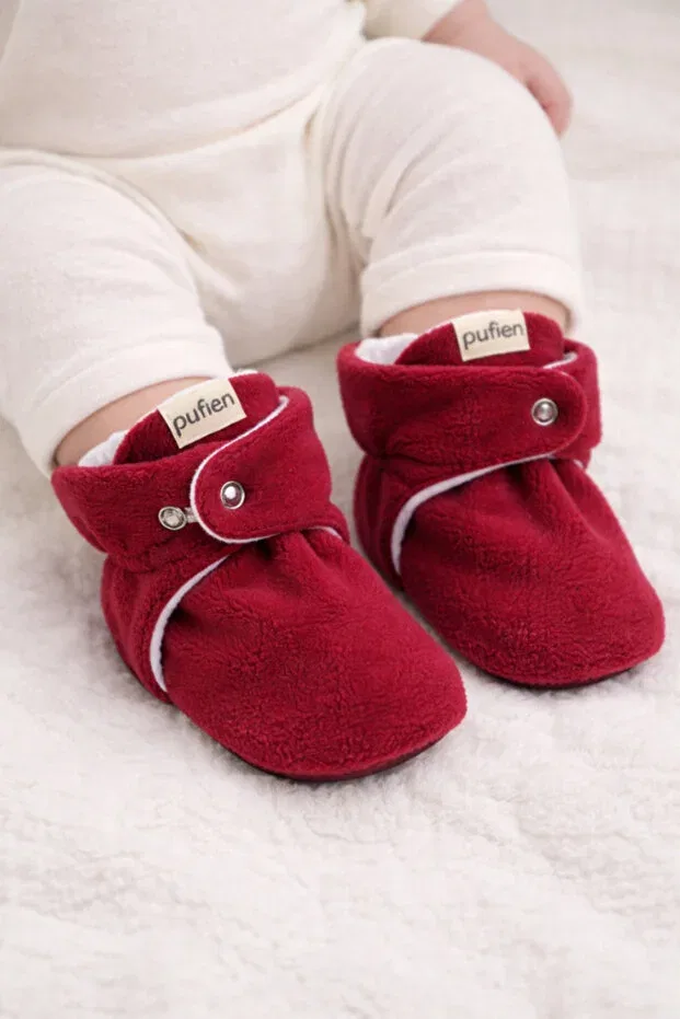 Детские пинетки органические хлопковые Pufien, Red