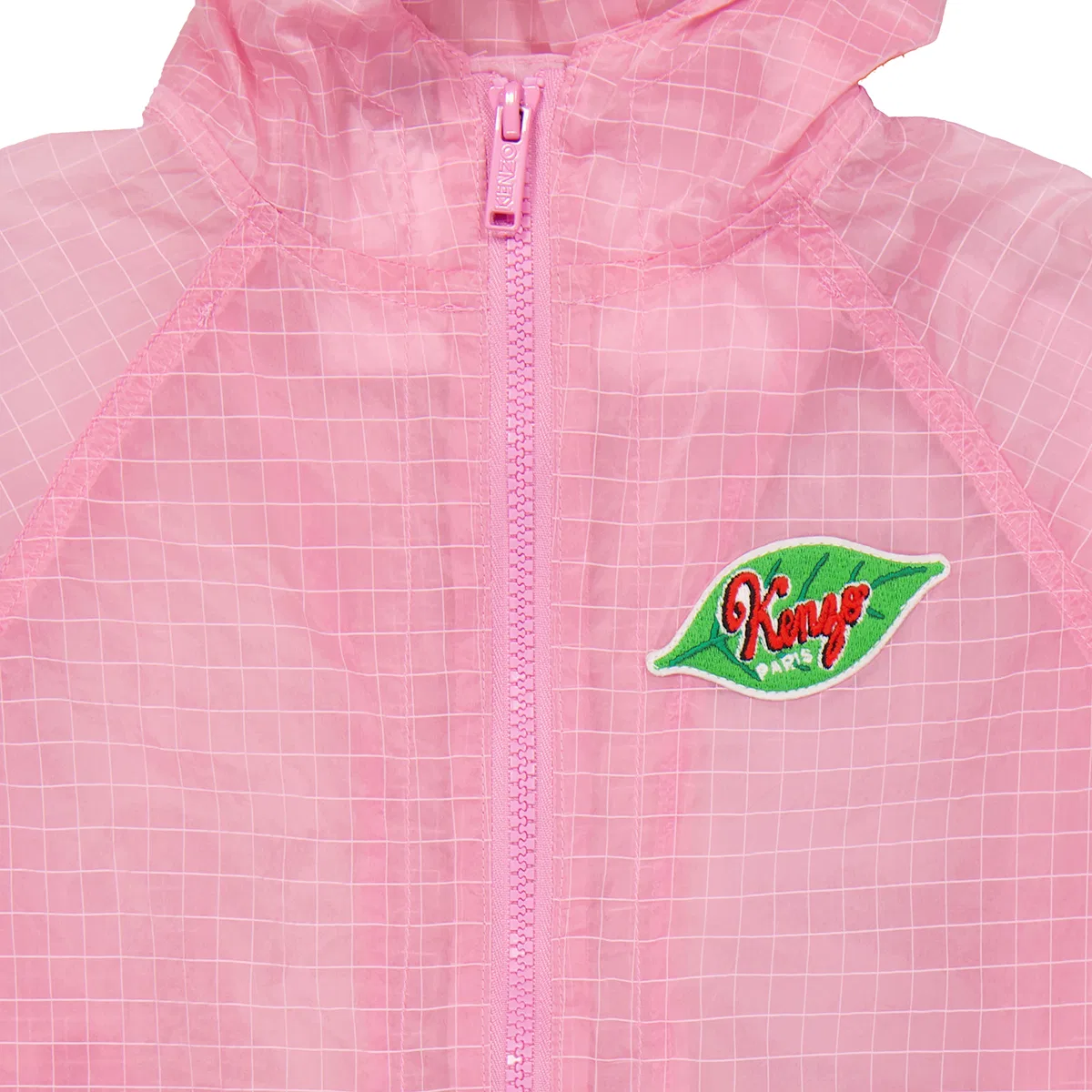 Ветровка детская с капюшоном и логотипом Kids Logo Hooded Windbreaker Jacket Kenzo, Pink — фото 2