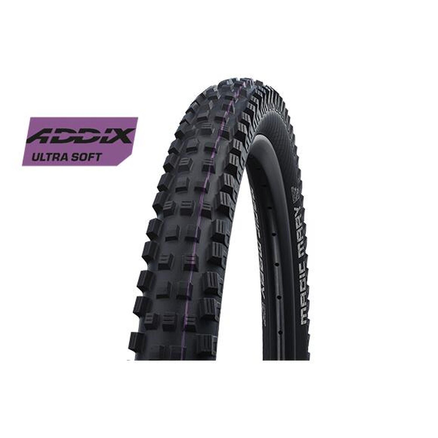 

Складная покрышка Magic Mary — 27,5x2,40 дюйма — Super Gravity TLE Addix Ultra Soft SCHWALBE, черный / черный / черный