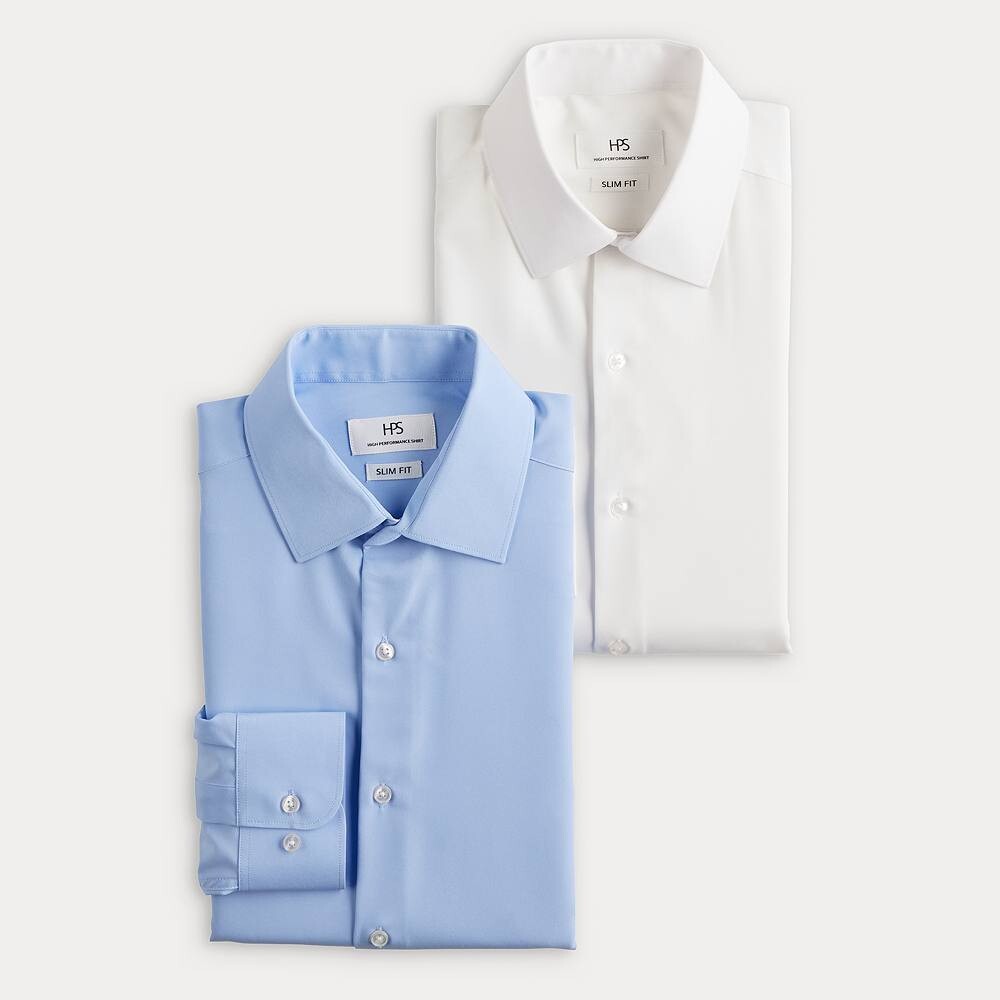 

Комплект из двух мужских классических рубашек узкого кроя, цвет White And Blue