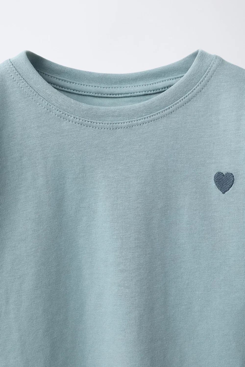 Футболка с вышитым сердечком ZARA, Bluish — фото 3