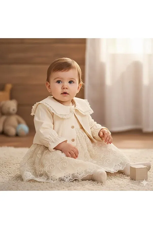 Детское платье-жакет с длинным рукавом Miniborn, Nude Color