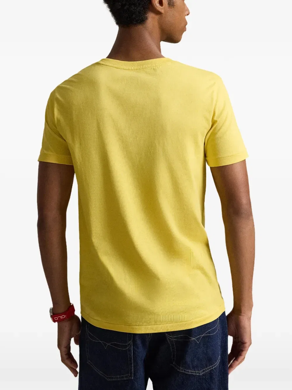 Футболка с круглым вырезом из джерси, приталенного кроя Custom Slim Fit Polo Ralph Lauren, желтый — фото 4