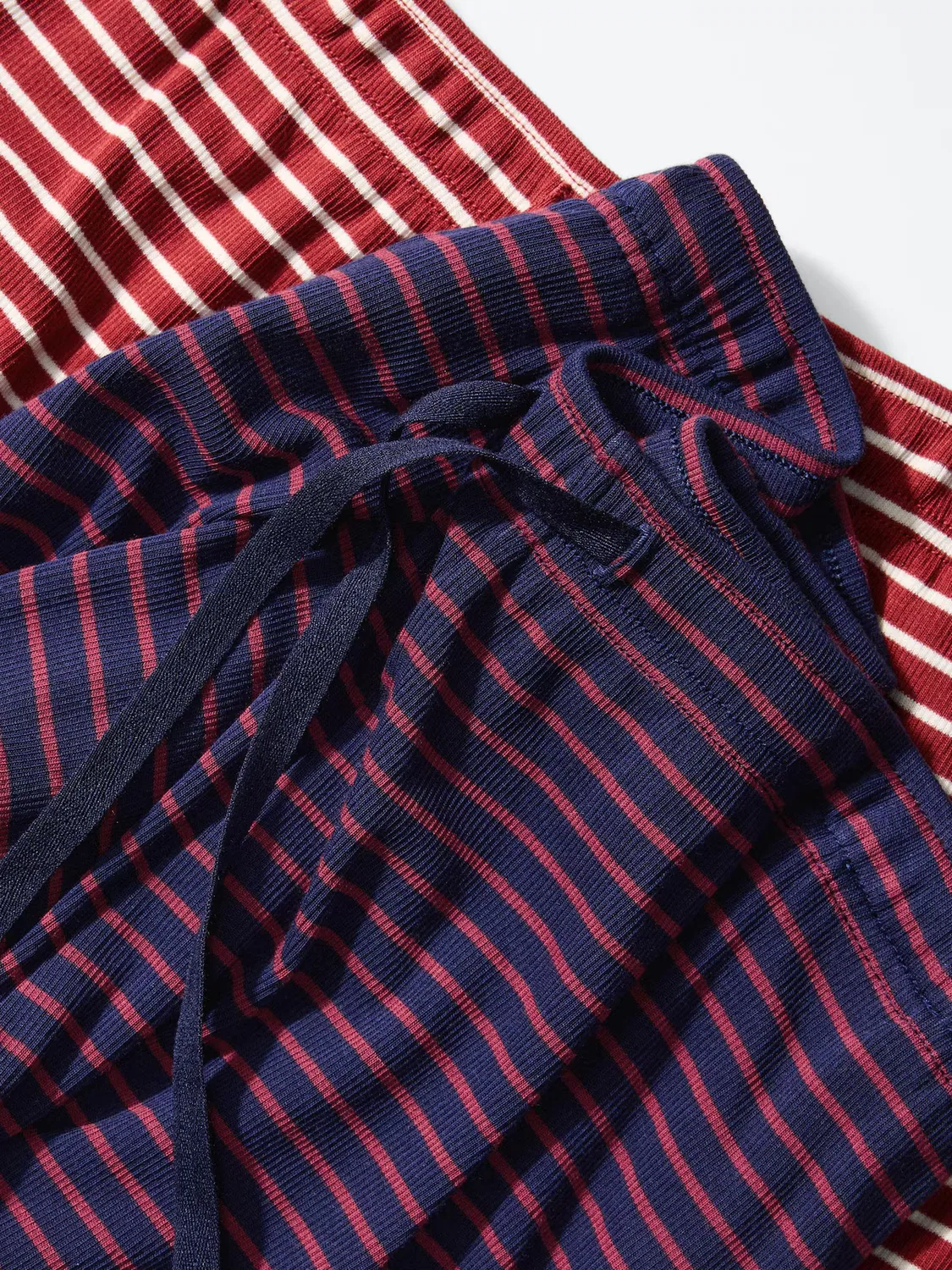 Брюки Uniqlo, широкие, полосатые красные — фото 4