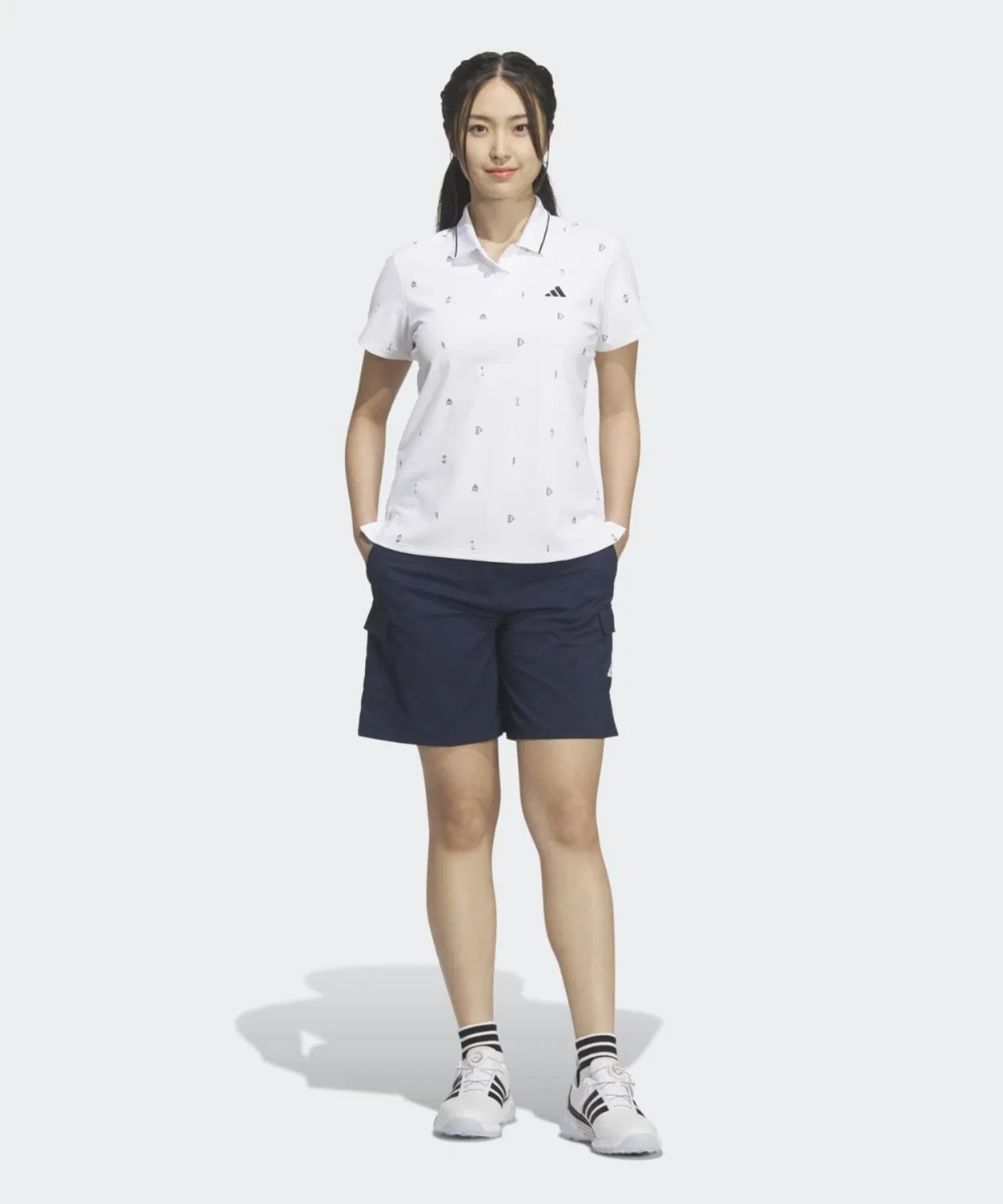Женская polo-рубашка с коротким рукавом Climacool Monogram Adidas, Белый — фото 4