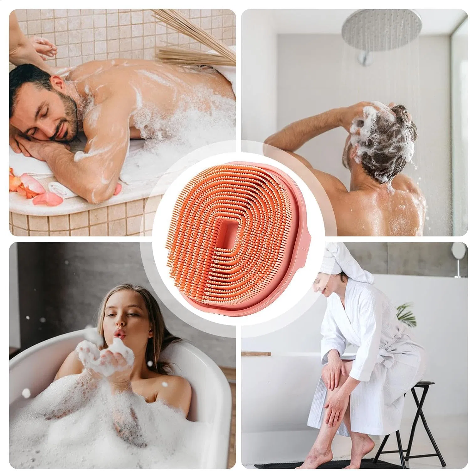 Силиконовая щетка для тела Scrubbies The Sud Bud, Red Generisch — фото 4