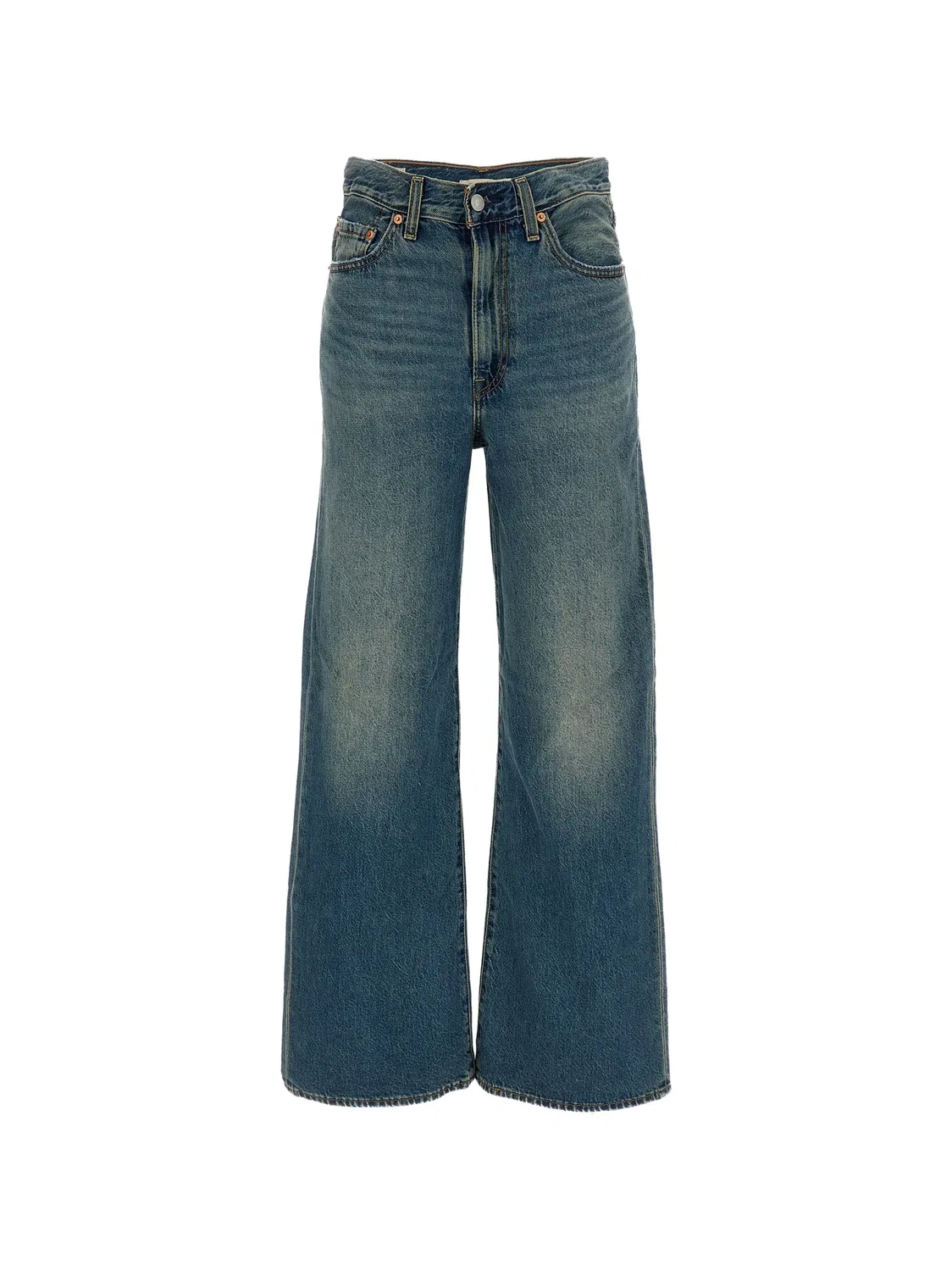 Широкие джинсы с эффектом потертости синие Levi's, синий