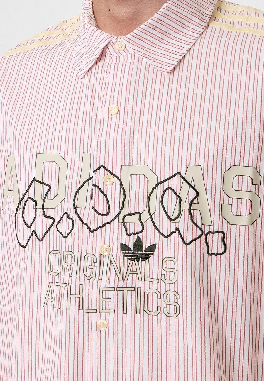 Рубашка на пуговицах ADIDAS ORIGINALS Comfort fit, красная — фото 3
