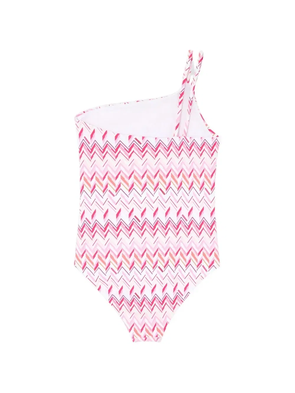 Купальник на одно плечо с зигзагообразным принтом Missoni Kids, белый — фото 2