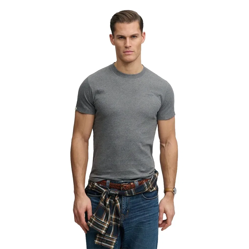 Футболка с коротким рукавом Essential Stacked Logo Embroidered Superdry, серый