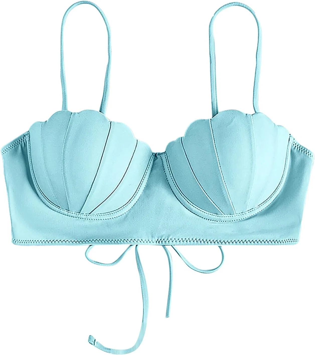 Женский бикини-топ с ракушками Push Up Generic, Light Blue