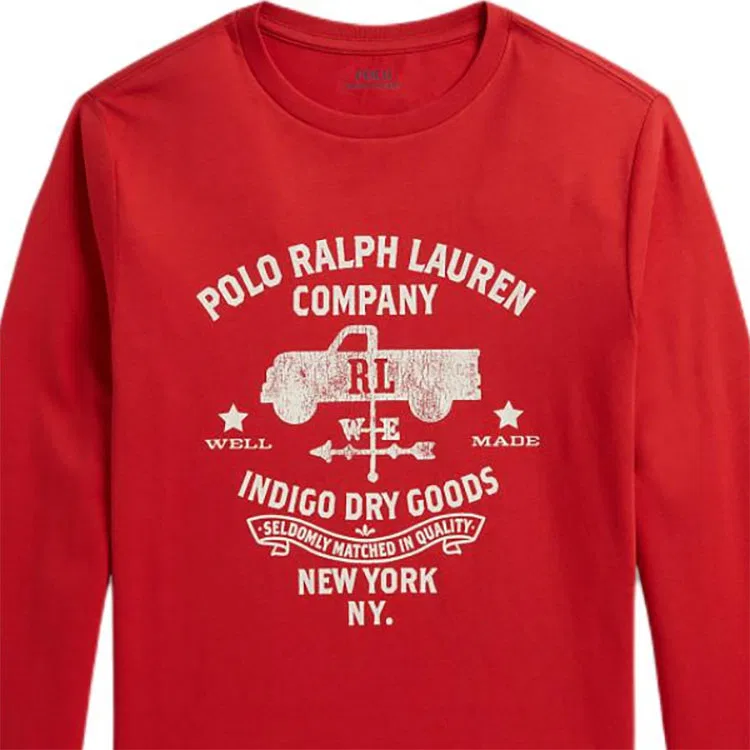 Детская футболка с круглым вырезом хлопковая Polo Ralph Lauren, Postal Red — фото 4