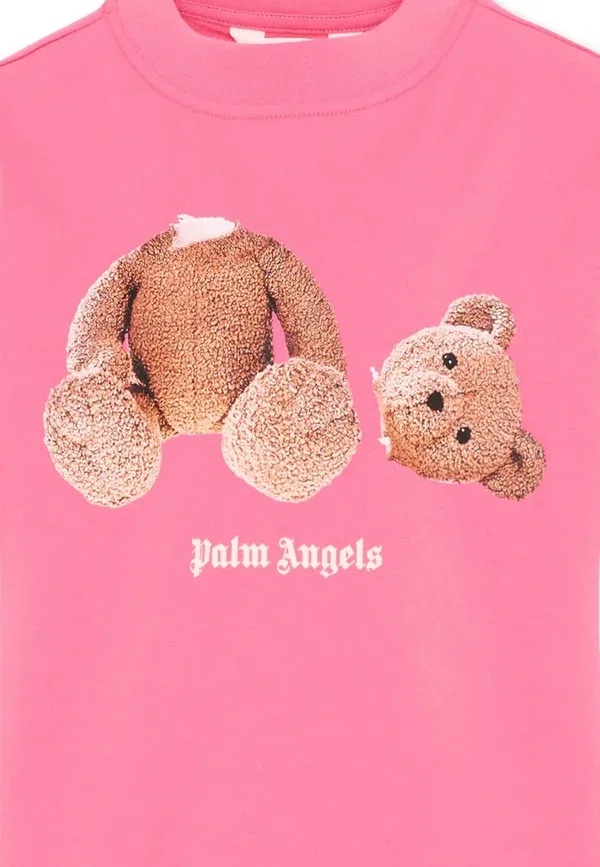 Футболка с принтом из хлопка Palm Angels, Fuchsia, фуксия — фото 3