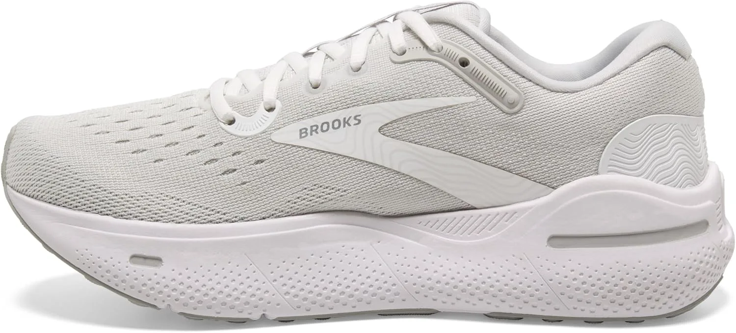 Мужские кроссовки Brooks Ghost Max Cushion для бега и ходьбы, нейтральная посадка, белый/металлик серебристый — фото 3