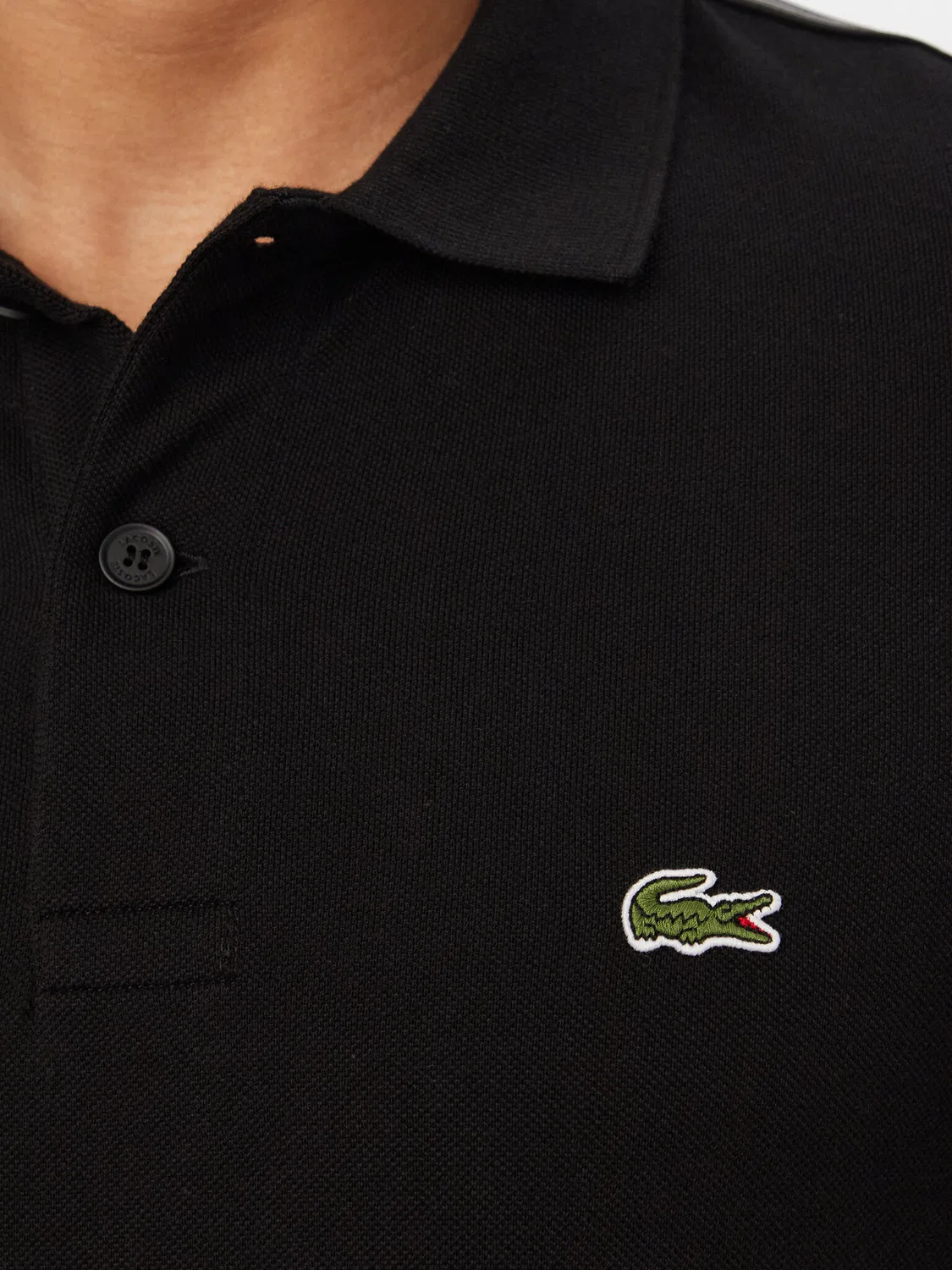 Мужское поло стандартного кроя Lacoste, черный — фото 4