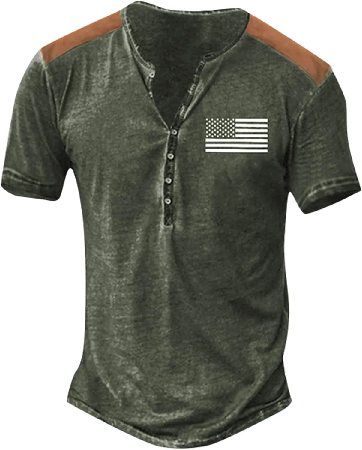 Мужская хлопковая футболка с коротким рукавом, Army Green