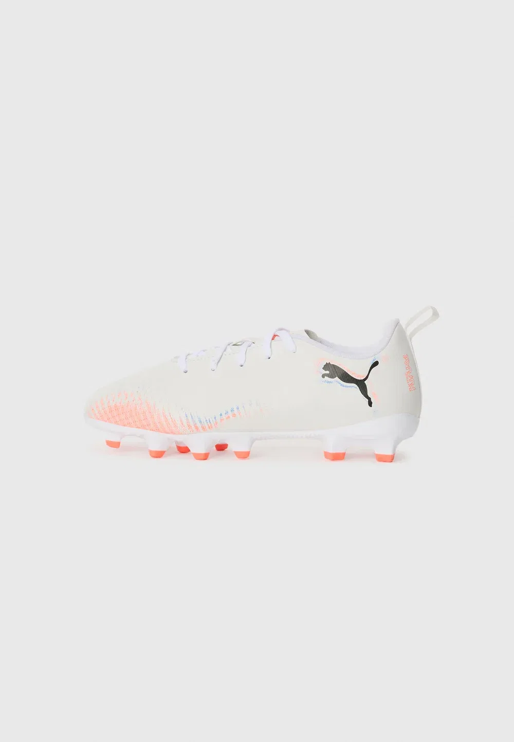 Футбольные бутсы Future 8 play fg/ag jr unisex для искусственных газонов Puma, White/Black/Glowing Red