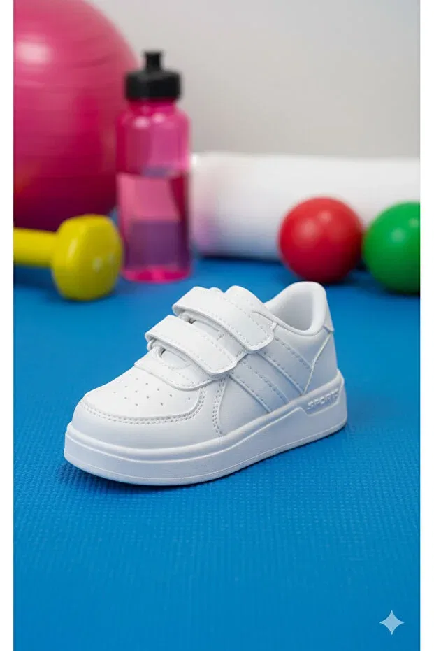 Детские спортивные кроссовки для девочек светящиеся Zera Trend, White — фото 4