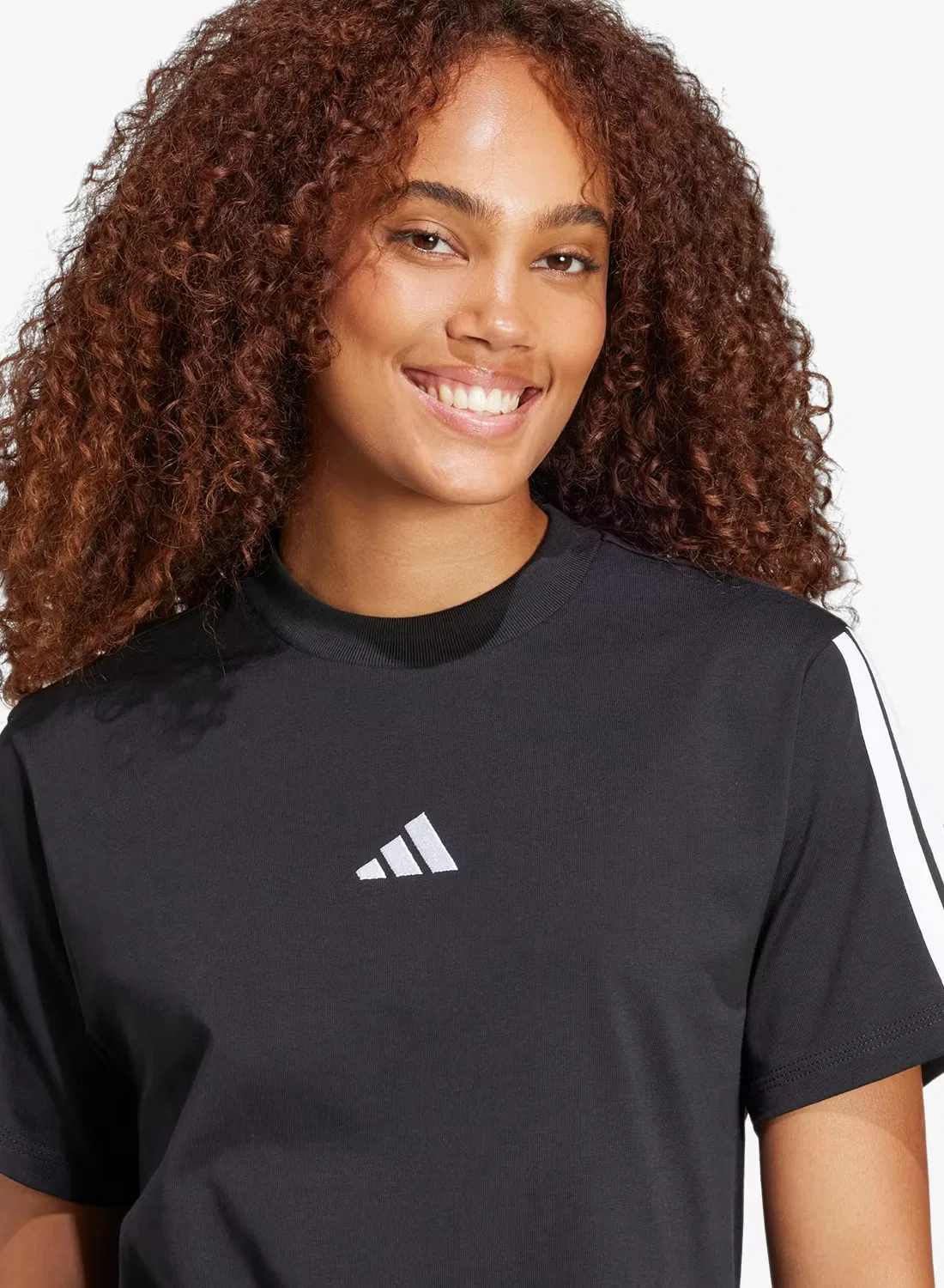 Футболка с принтом 3-Stripes Adidas, черный — фото 3