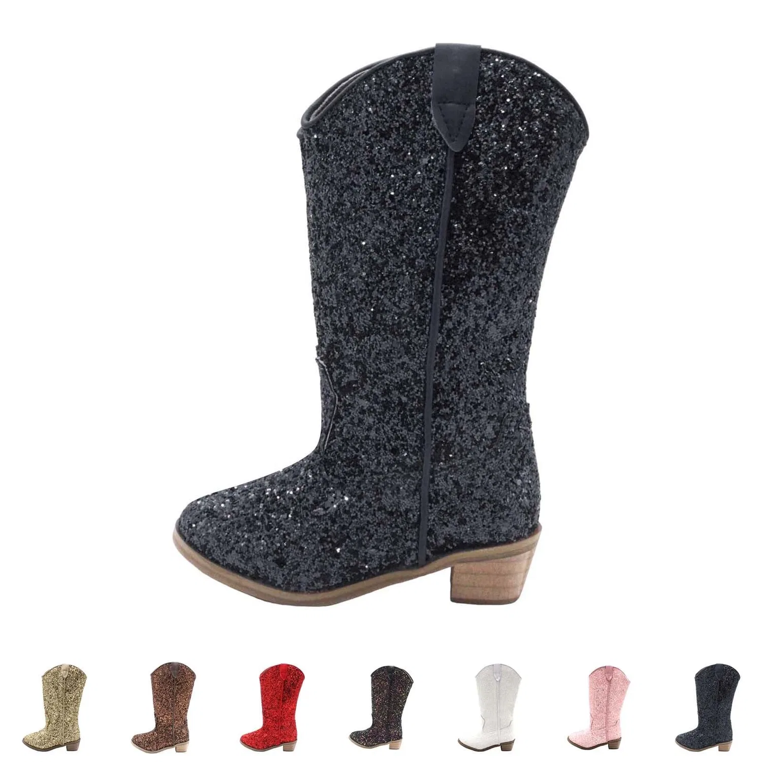 Детские ботинки для девочек с принтом Scarpe 31 Print Shoes Fashion Flower Short Boots, Nero — фото 4