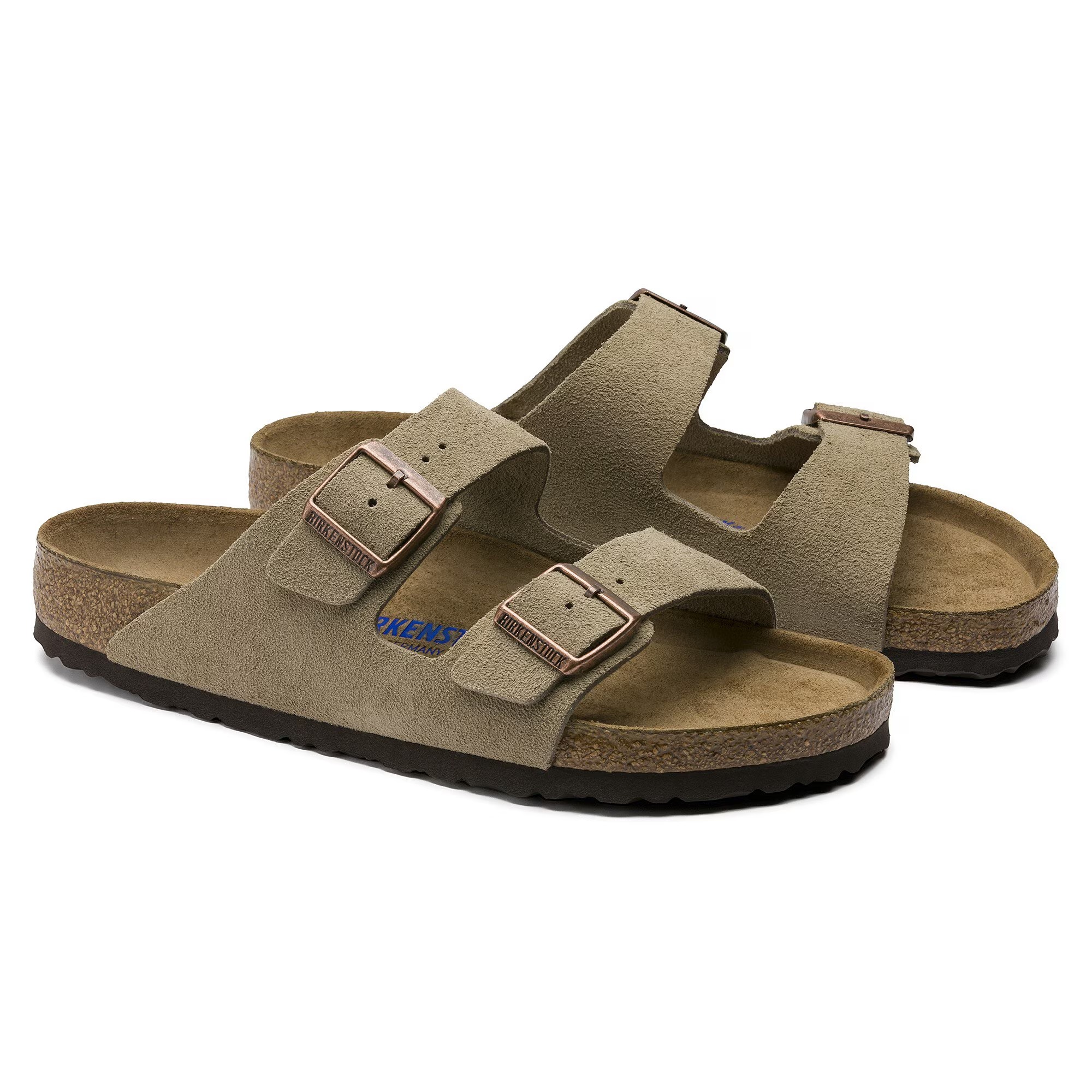 Сандалии Birkenstock Soft Footbed Suede Leather, серо-коричневый (размер RU 41) — фото 4